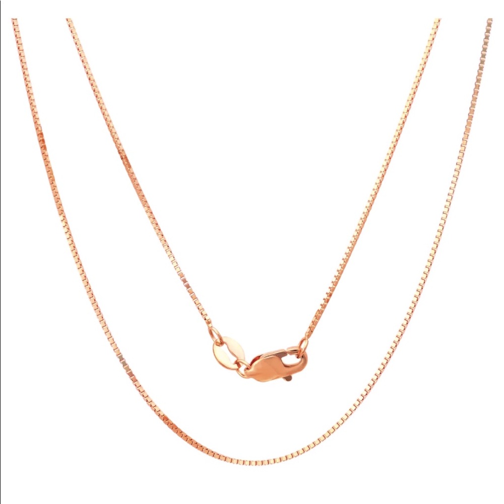 14k rose gold 22” box chain